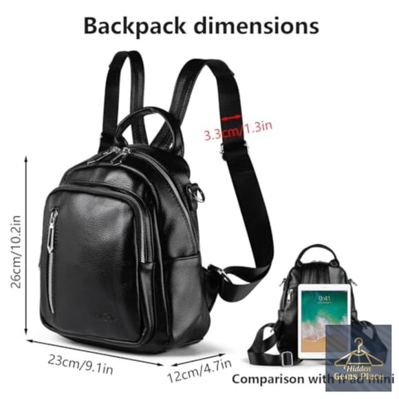 Small PU Leather Backpack Purse for Women, 3-in-1 Convertible Handbag Daypack main image 7